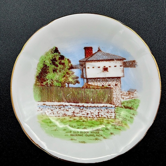 Other - English Bone China Saucer - Old Block House, Mackinac Island, Michigan